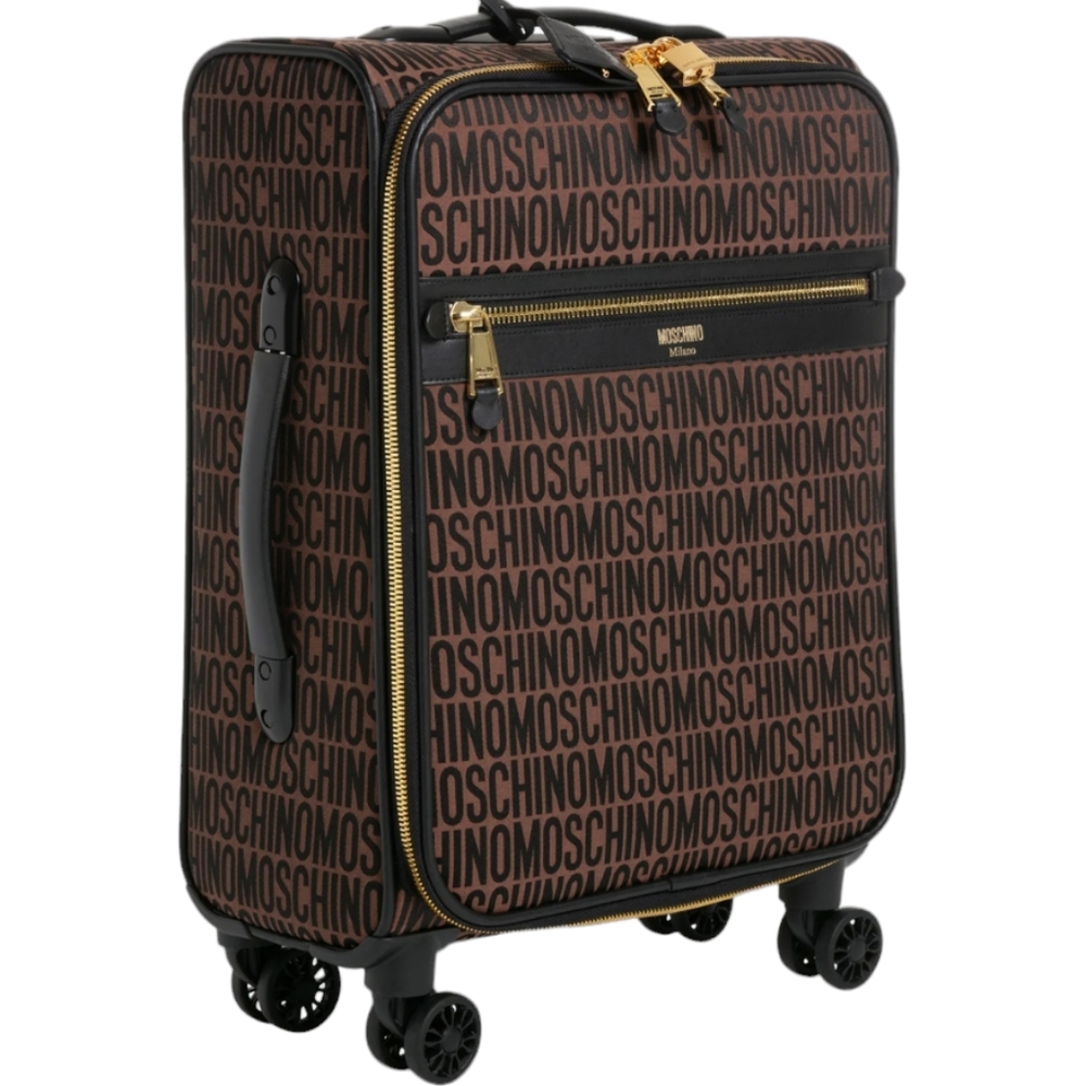 💕HP💕NWT MOSCHINO ALL-OVER LOGO NYLON TROLLEY CASE CARRY ON💕 - Picture 7 of 16